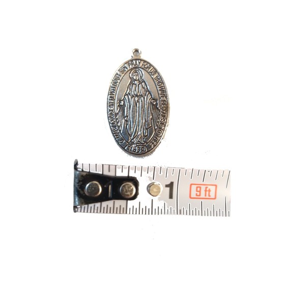 Vintage Mother Mary Conceived Without Sin Sacred Pendant Medal 1830 - Picture 4 of 4